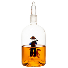 Wine & Whiskey Decanter, Hunting Gifts, Hunter with Dog - 750ml Decanter Bourbon Scotch Unique Gift for Him - Gamebirds Game - Hunter's Cowboy Decanter, Western Style Decanter, Gift Glassware-0