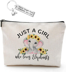 Elephant Cosmetic Bag, Zipper Pouch, Women'S Makeup Gift