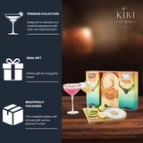 Margarita Glass, Salt & Board Gift Set - Includes 2 Ribbed 12oz Stemmed Glasses, Chili & Regular Salt, Wooden Rimmer Board, Beautiful Gift Box - Gifts for Margarita Lovers, Cocktail Parties, Holiday-2