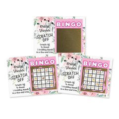 BINGO Bridal Shower Pink Floral Scratch-Off Card Game, 26 Pack