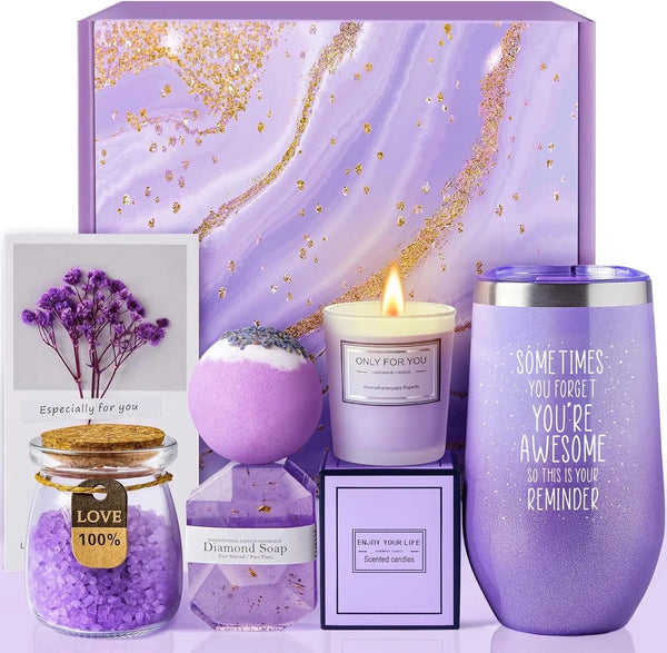 Mothers Day Gift Birthday Gift Christmas, Valentine'S Day Gift, - Lavender Spa Gift Basket Set