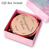 Honeymoon Gifts for Newlyweds Bride Mrs, Personalized Engraved Compact Mirror